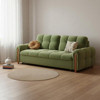 Space Saving Multi-Functional Couch Bed Easy to Convert Pull out Sofa Bed Solid Wood Frame Tufted Sleeper Loveseat Scratch Resistant