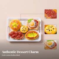 1/6 Scale Dollhouse Food Model Realistic Dessert and Bread Miniature Tray