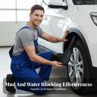 4 Pieces Car Mud Guard Set Wear Resistant Mud Flaps Vehicle Spray Guards Sturdy-Duty Front and Rear Spray Guards Pre-Drilled