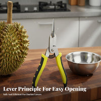 Durian Opener Tool Stainless Steel Tip Durian Opener Labor-Saving Fruit Opening Clip for Cooking Aficionados, Adults, Restaurant, Dessert Shops