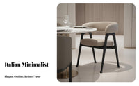 Nordic design aesthetic Upholstered Dining Armchair with Armrests Upholstered Wooden Armchair Luxury Feel Seating Furniture Modern Design for Restaurant Owners, Interior Designers, Living Room, Kitchen, Home neutralice, perusing alcove