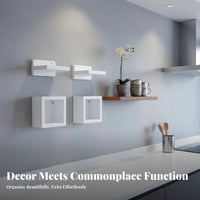 Minimalist Design Small Floating Shelf Set Space-Saving 4-Inch Square Ledge Multi-Purpose Wall-Mounted Rack Multifunctional for Home Decorators, Apartment Dwellers, Living Room, Bedroom, Hallway, Entryway