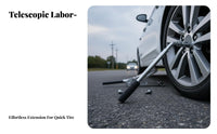 Labor-Saving L-Shaped Wheel Brace Heavy Duty Steel Construction Telescopic Lug Wrench Non-Slip Grip for Roadside Emergency, Garage