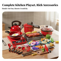 Cognitive Development Pretend Play Food Set Develops Fine Movement Skills Kids Kitchen Playset Safe Materials for Boys, Learning, Daycare