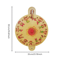 Body Posture Wall Game-Mounted Wooden Dial with Peg Markers Educational Coordination Game for Kids, Kindergarten