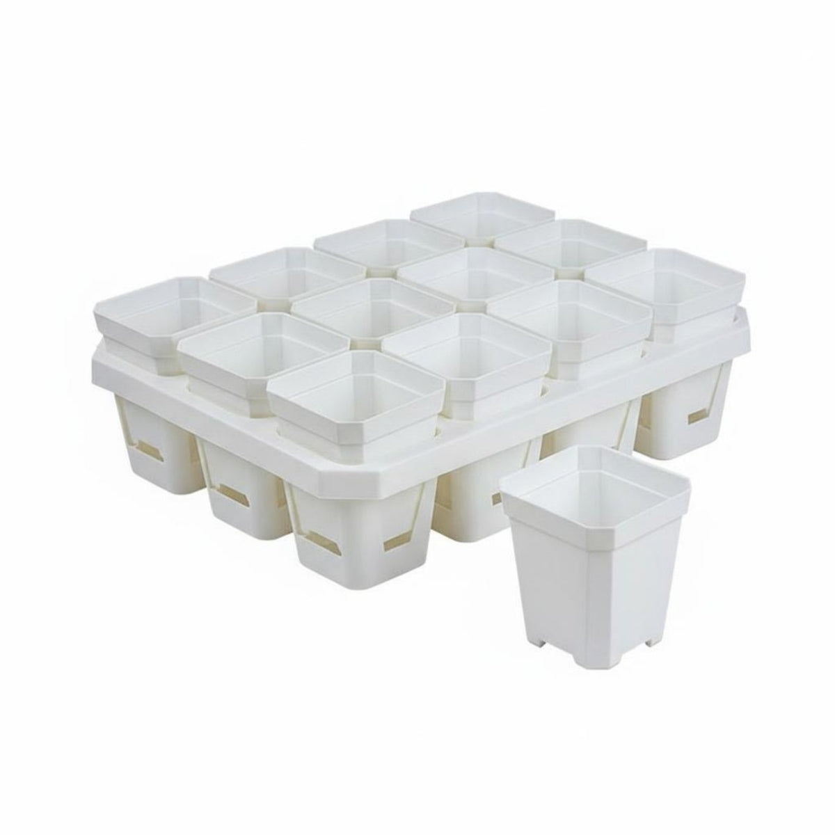 Drainage Holes Succulent Pot Tray Reusable Multi-Cell Planter Holder Long-Lasting Nursery Plant Pots Stackable for Beginners