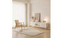 TV Stand Low-Profile TV Cabinet French-Style Media Console for Living Room, Apartment