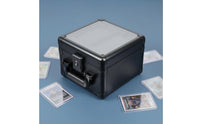 Transparent Lid Double Layer Card Slab Case Aluminum Frame PSA Card Carrying Case Carbon Fiber Finish Combination Lock for Collectors, Travel