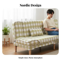 Space-Saving Fold-extendable Sleeper Loveseat Modern Minimalist aesthetic Sofa Bed firm density Foam padding transformable Couch Breathable Fabric for Apartment Dwellers, duos, Students, Small Apartments, Bedroom, Lounge Area