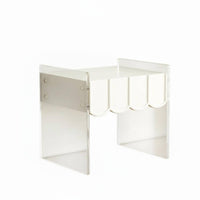 Modern type Clear C-Shaped Table Minimalist Design Nightstand Space-Saving Household Furniture Transparent Look for Apartment Dwellers, Interior Designers, Bedroom, Small Spaces, Living Room, Entryway