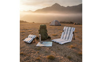 Portable Lounge Chair Cushion with Backrest Padded Foldable Lounge Chair Cushion Lightweight Outdoor Seat with Triangular Frame Compact for Camping