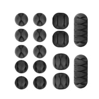 Self-Adhesive Desktop Cable Organizer Clips for Charging, Data, and Earphone Wires