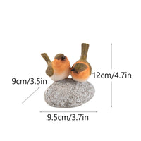 Bird Statue with Stone Look Base Carved Bird Figurine with Stone Realistic for Patio