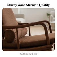 Durable Wood Construction Single-Person Wooden Rocking Chair traditional Design rocking chair Wide armrestrestrests Indoor Seating High Weight Capacity for Homeowners, Parents, Seniors, Living Room, Balcony, Sunroom, Bedroom