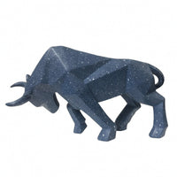 Geometric Financial District Bull Statue Faceted Abstract Bull Sculpture Collectible Decor Modern for Minimalists, Study, Entryway