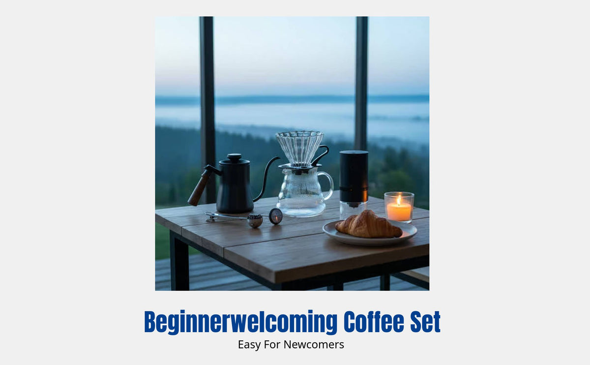Pour Over Coffee Pot Set, Manual Home Mini Bean Grinding Kit, Beginner-Friendly Coffee Tools