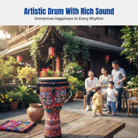 African Drum, Hand Percussion Instrument, Mechanical Design, for Children and Adults, Music Performance, Colorful Pattern