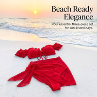 Swimsuit for Women, Retro European & American Style Padded Bikinis Set, High Waisted for Sports, Polyester Spandex Blend
