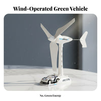 Three Blade Wind Power Car Kit Sporty Design Wind Turbine Toy Car Decorative Graphics