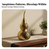 Brass Gourd Decorative Piece Symbol of Prosperity Feng Shui Hulu Figurine Hulu Calabash Figurine Traditional Craftsmanship