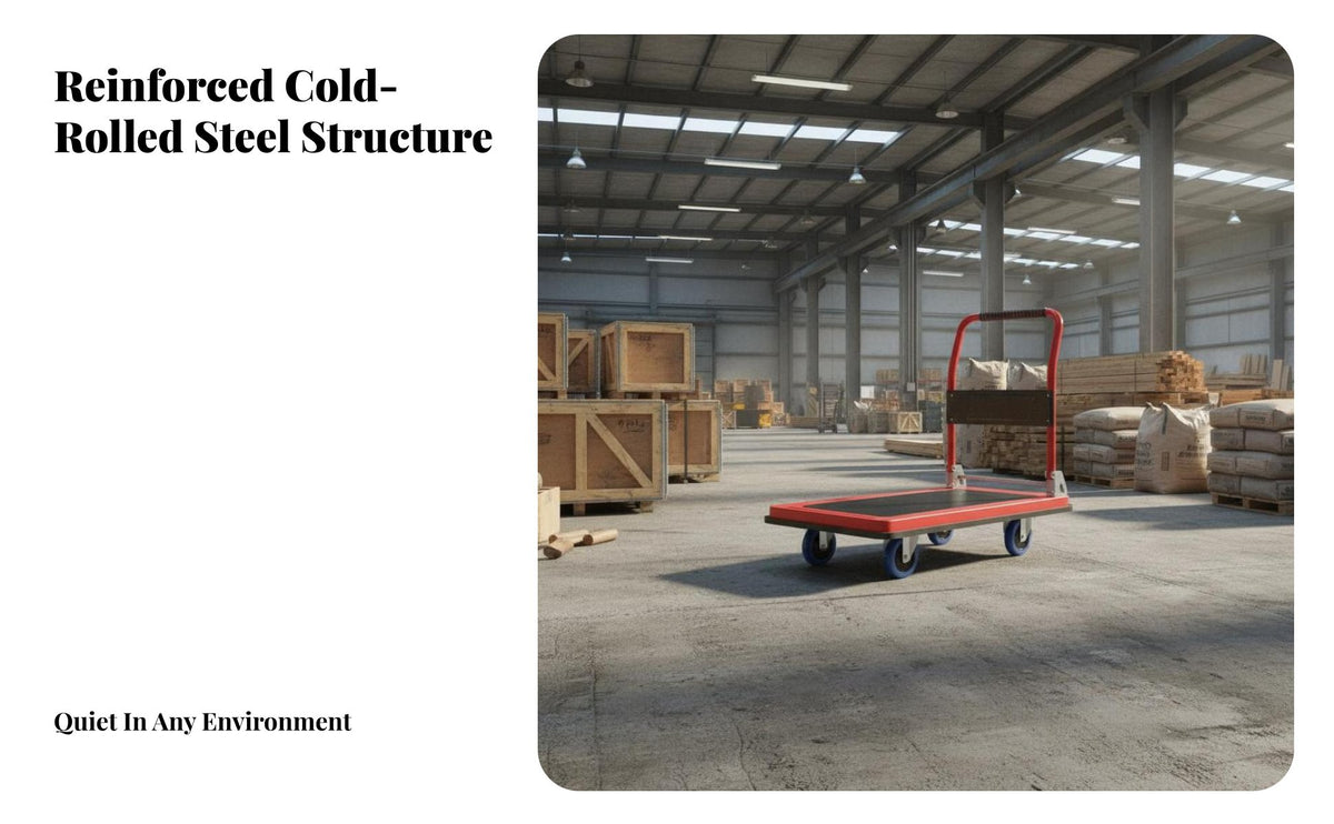 Portable Folding Platform Cart Space Saving Flatbed Hand Truck Quiet Wheels Foldable Push Cart Easy Maneuverability for Delivery Personnel, Warehouse Workers, Office Employees, Home, Workshop, Loading Dock, Garage