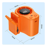 1500 mAh Waist Clip Fan Digital Display Portable Clip Fan Front Buttons Personal Cooling Compact