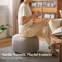 Multi-Functional Upholstered Pouf Soft Texture Footrest High-Density Foam Ottoman Lightweight for Homeowners, Adults, Students, Living Room, Entryway, Small Areas, Bedroom