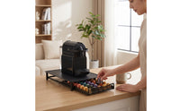 Space-Saving Coffee Machine Stand with Drawer Metal Capsule Storage Drawer Compact Kitchen Accessory Sleek for Office