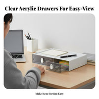 Multi-Compartment Drawer Space-Saving Desk Organizer interlocking System for Students