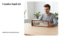 High Clarity Glass Flowing Sand Painting Ever-Changing Patterns Moving Sand Art Modern Design for Adults, Kids, Entryway, Desktop, Home