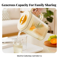 Large Capacity Beverage Pitcher Sealed Lid Refrigerator Drink Container with Spout Leak-Tight Seal Iced Tea Pitcher with Infuser for Picnic, Party