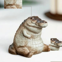 Crocodile Figurine Resin Crocodile Ornament Alligator Figurine Miniature Decor Textured for Collectors, Desk, Bookshelf