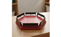 Concentric Rings Hexagonal Rotating Arena Raised Rim Plastic Battle Arena