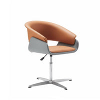 Adjustable Height Upholstered Pedestal Chair Modern design Seating Furniture 360-Degree rotate Minimalist Aesthetic for Receptionists, Office Workers, Reception Area, Living Room, Vanity, Bedroom