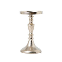 Metal Candlestick Holder Slender Candlestick Holder with Round Tray Candle Stand Decorative Elegant for Dining Table, Mantel