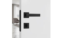 Split-Handle Lock with Quiet Latch Minimalist Door Lock Non-Handed Hardware for Bedroom Doors