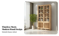 New Chinese design Two-Section Hutch multifunctional Use shelving unit long-lasting Construction Display Cabinet Vintage-influenced for Book Lovers, Collectors, Interior Decorators, teatime Room, Study, Home Office, Bedroom