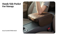 Car Armrest Cushion with Storage Pockets Quilted Car Armrest Pad with Storage Pockets Soft for Commuters