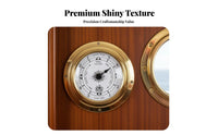 4 Pieces Pressure Gauge Thermometer Hygrometer Clock Set Wall Mount Pressure Gauge Thermometer Hygrometer Clock Oceanic Climate
