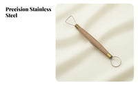 Clay Scraper Tool Stainless Steel Heads Wooden Handle Pottery Trimming Tools