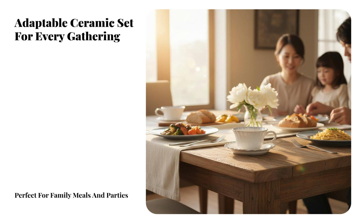 Smoky Navy Ceramic Dinnerware Set, Plates, Bowls, Saucers, Minimalist Tableware for Home