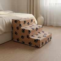 Washable Cover Foldable Pet Stairs Easy Assembly Soft Cat Stairs Sturdy Design Plastic Pet Ladder for Bedside