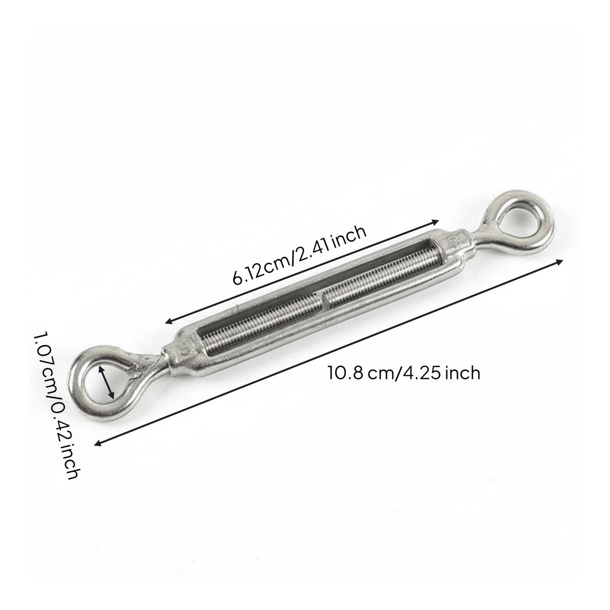Turnbuckle Rustproof Wire Rope Tensioner Weatherproof for Shade Sail Installation, Deck Railing, Clothesline Tightening