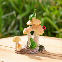 Frog on Toadstool Figurine Cute Toadstool Figurine Detailed for Hobbyists