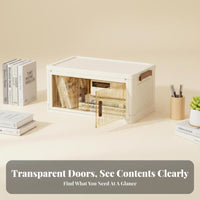 Transparent frame foldable Wheeled Container see-through View foldable Wheeled container Multi-Functional Organizer Box Large Capacity for Dorm Residents, household managers, Classroom, Bedroom, Closet, Living Room
