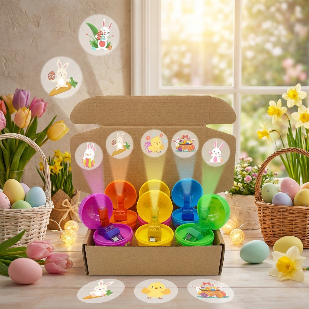 6 Pieces Easter Egg Light Show Device Luminous Light-up Easter Egg Colorful up Toy for Young Children, Parents, Holiday Decoration, Bedroom, Nursery