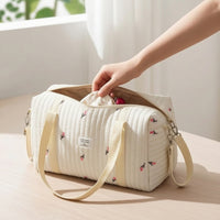 Padded Diaper Tote Roomy Quilted Infant Tote Water-Resistant Diaper Bag for Parents, Pram