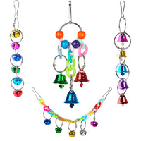 Handmade Parrot Bird Toy with Bells for Cages