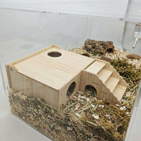 4 Chamber Hamster House with Removable Roof Hamster Hide, Multi-Layer Board Hideaway for Small Animals, Tool Assembly Indoor Shelter