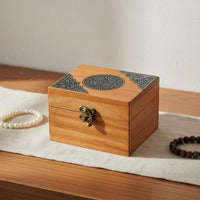 Wooden Jewelry Box Decorative Solid Wood Trinket Chest Easy to opening for Dressing Table, Vanity